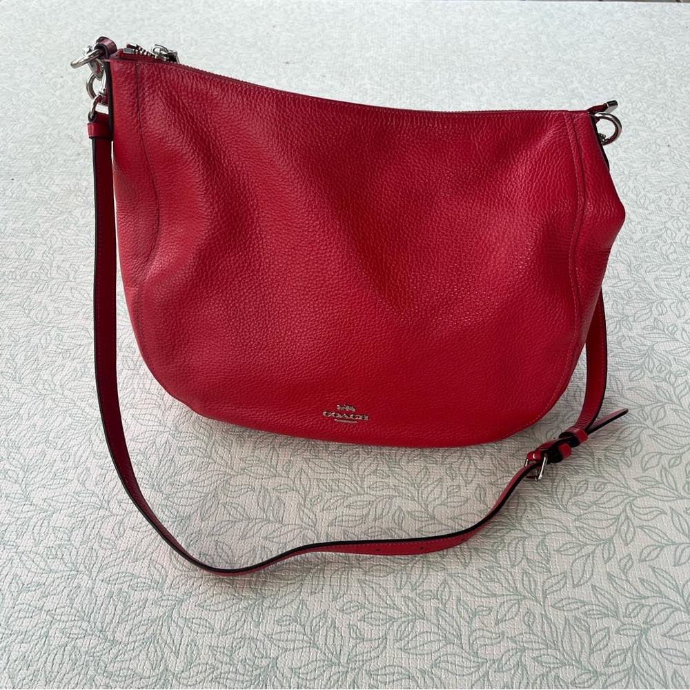 Coach Red Leather Shoulder Bag